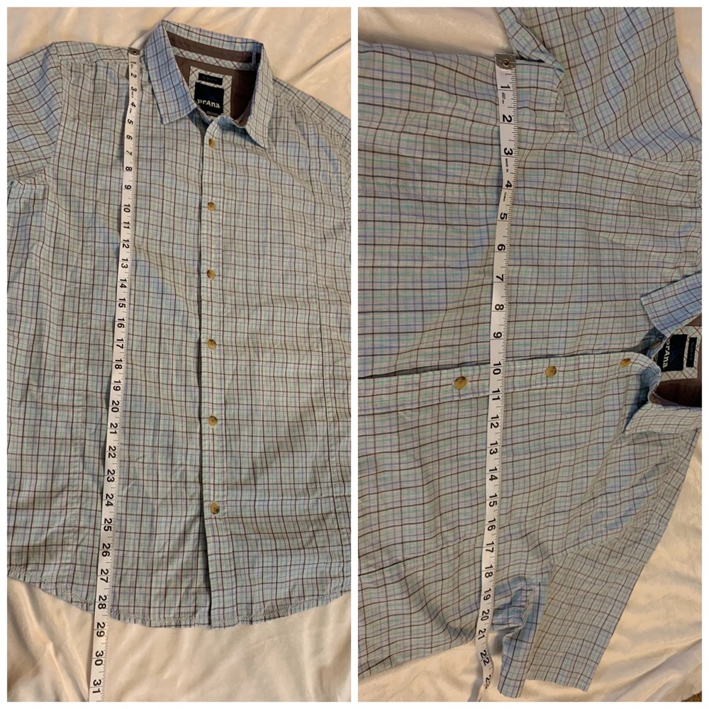 prAna men’s Lukas short sleeve slim shirt M - Picture 5 of 6